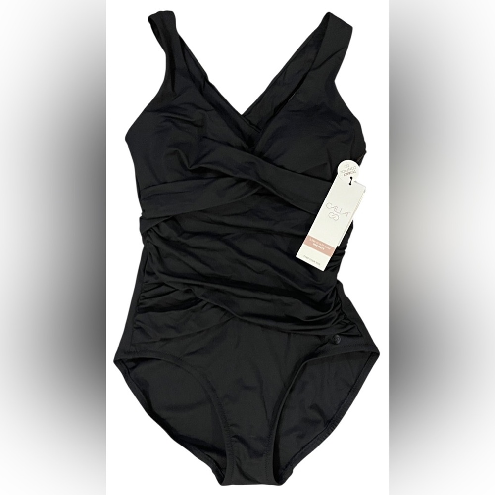 CALIA Women's Sculpt Wrapped One Piece Swimsuit Size 6 NWT